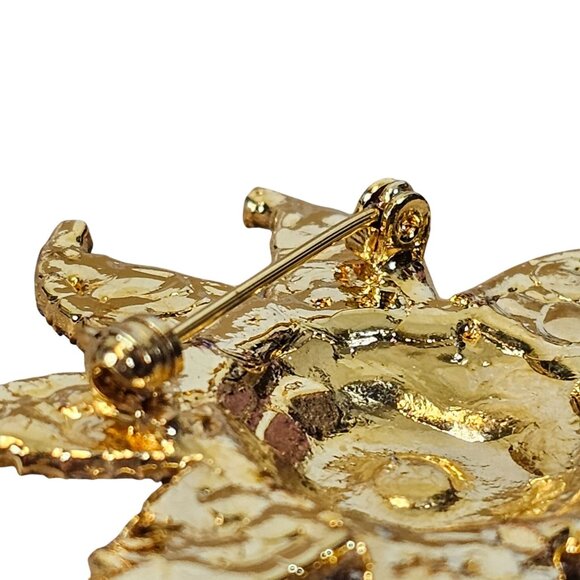 Dorothy Bauer Brooch 8Point Star Gold Tone Rhinestone Beachy Boho Chic Elegance - Picture 13 of 16